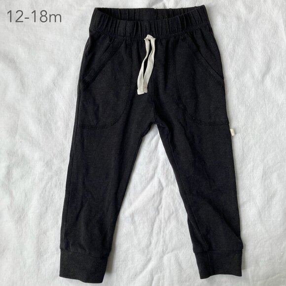 💙2/$25 Jax and Lennon 12-18 Months Baby Toddler Terry Lounge Pants Black - Picture 1 of 4